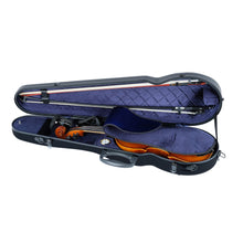 Load image into Gallery viewer, Cantana HiTech Contour violin case open view with a violin, two bows and a shoulder rest
