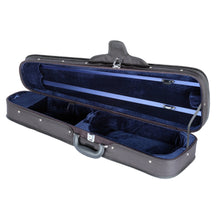 Load image into Gallery viewer, Cantana HD contour violin case open view black canvas blue velvet interior