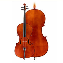 Load image into Gallery viewer, Lombardo Avance I cello solid top and solid back with ebony fittings and carbon fiber tailpiece
